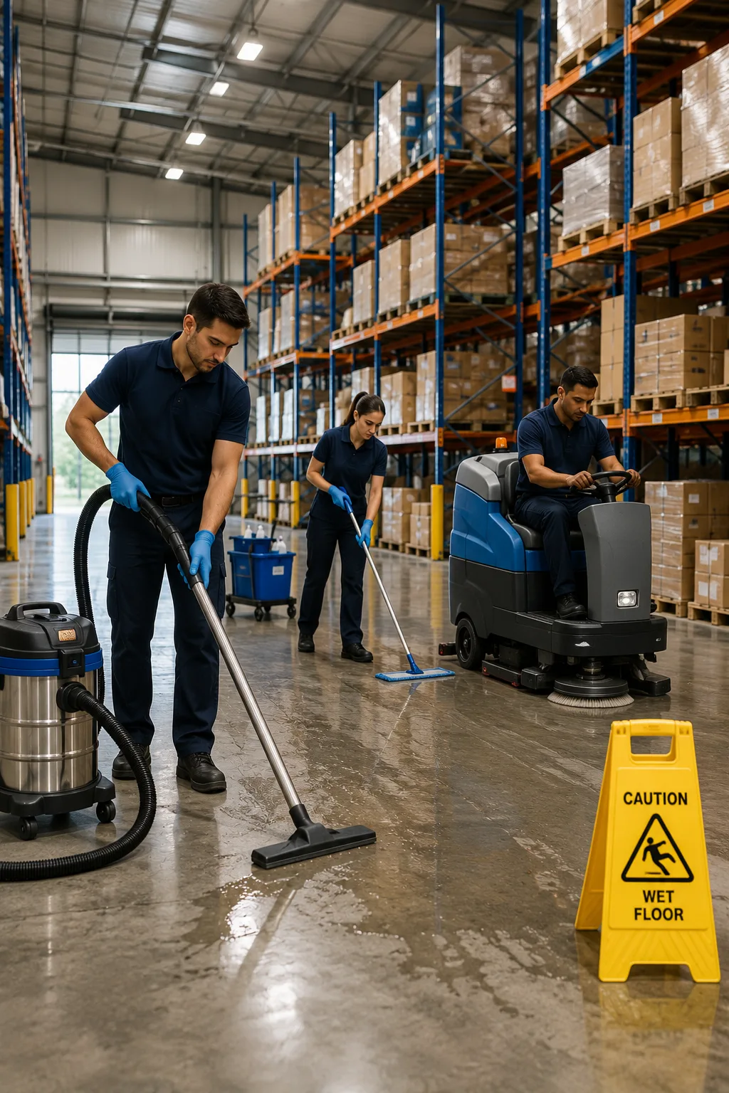 Our Proven Warehouse Cleaning Method for maintaining a safe, clean, and hygienic workspace with professional cleaning services.