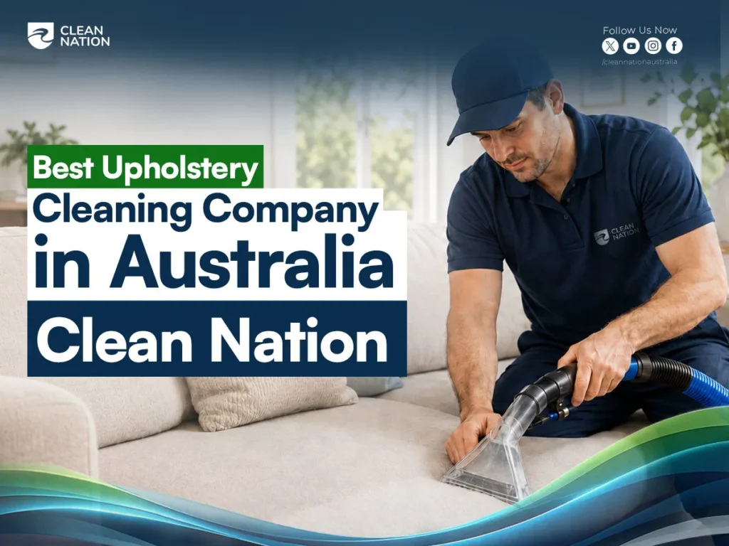 Professional upholstery cleaning service in Australia using a fabric extraction machine on a sofa