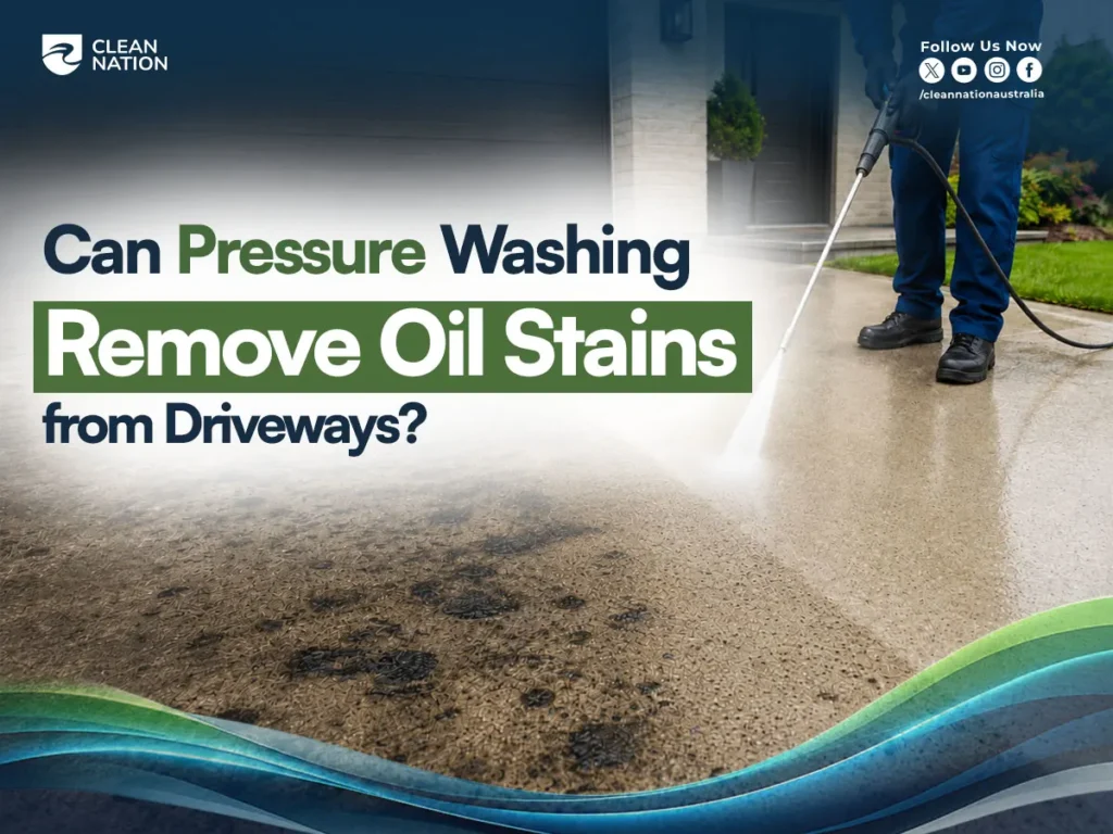 Can pressure washing remove oil stains from driveways? Professional pressure washing for oil-stained driveway cleaning.
