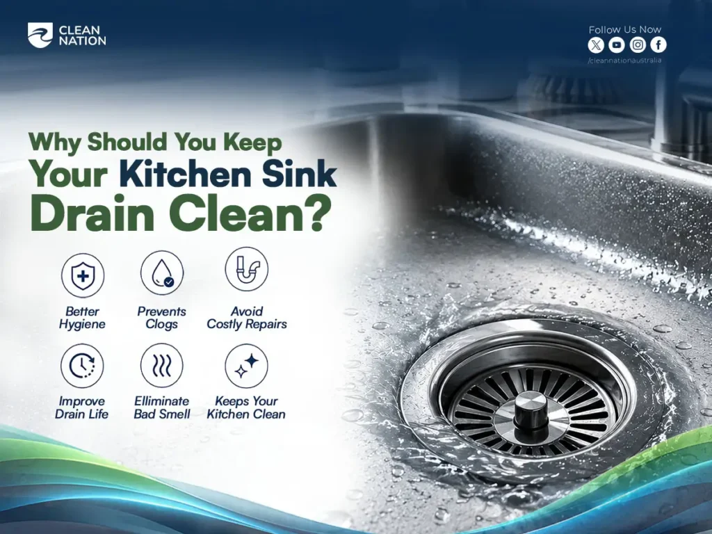 How to Clean a Kitchen Sink Drain while keeping it hygienic, preventing clogs and bad smells, avoiding costly repairs, and maintaining a clean kitchen.